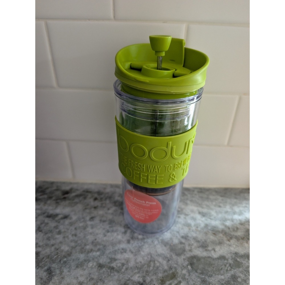 Bodum Travel Press Coffee & Tea Tumbler Green Plastic‎ Double Wall French Press